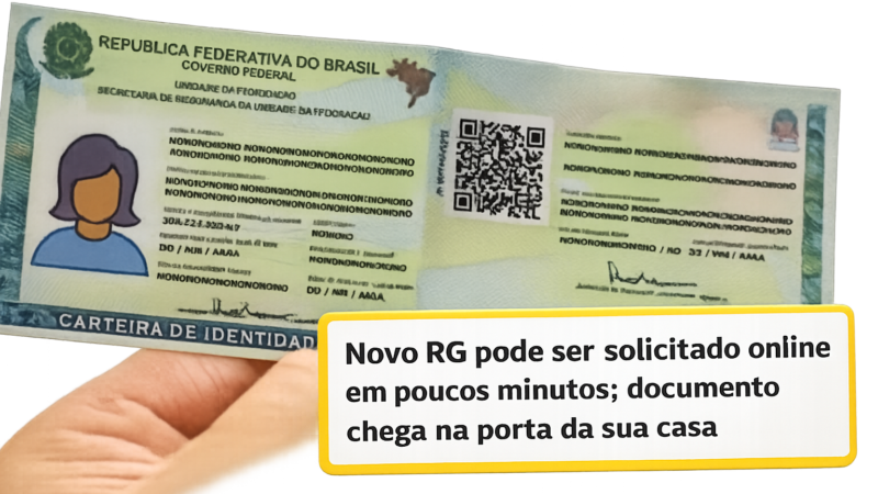 Novo RG pode ser solicitado online em poucos minutos; documento chega na porta da sua casa