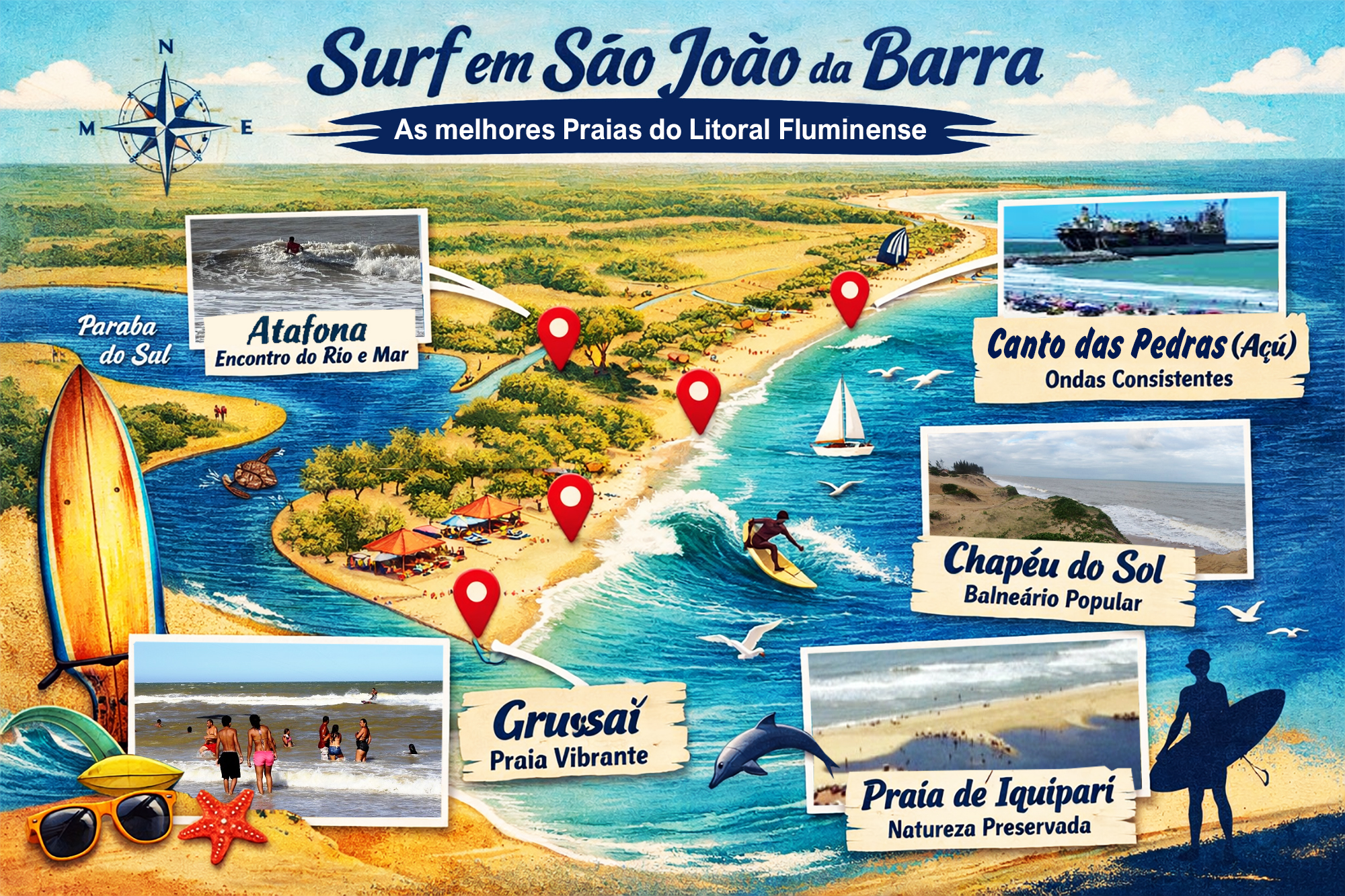Surf em São João da Barra: Turismo, competições e a força das ondas locais