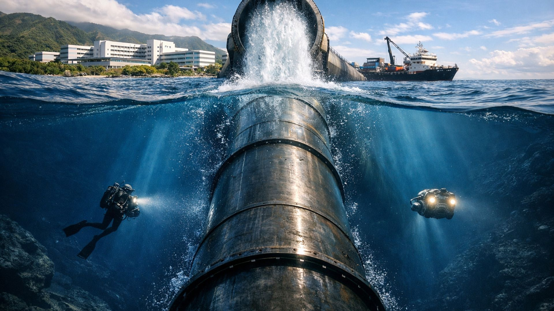 Engenheiros estão puxando água gelada de até 900 metros de profundidade no oceano