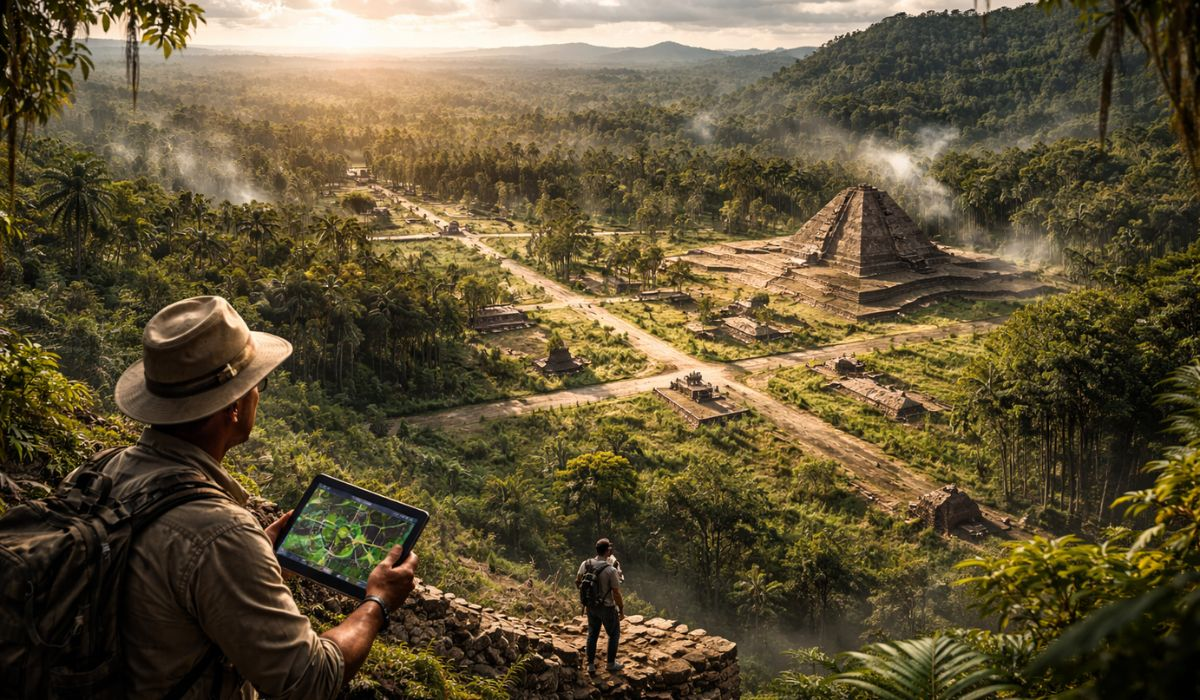 Escondida sob a vegetação densa da Amazônia, cientistas encontraram uma rede monumental
