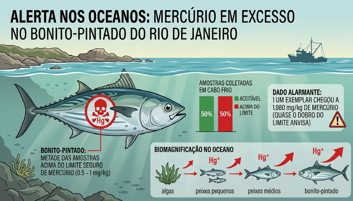 Alerta nos oceanos: Estudo encontra níveis perigosos de mercúrio em peixes no litoral do RJ