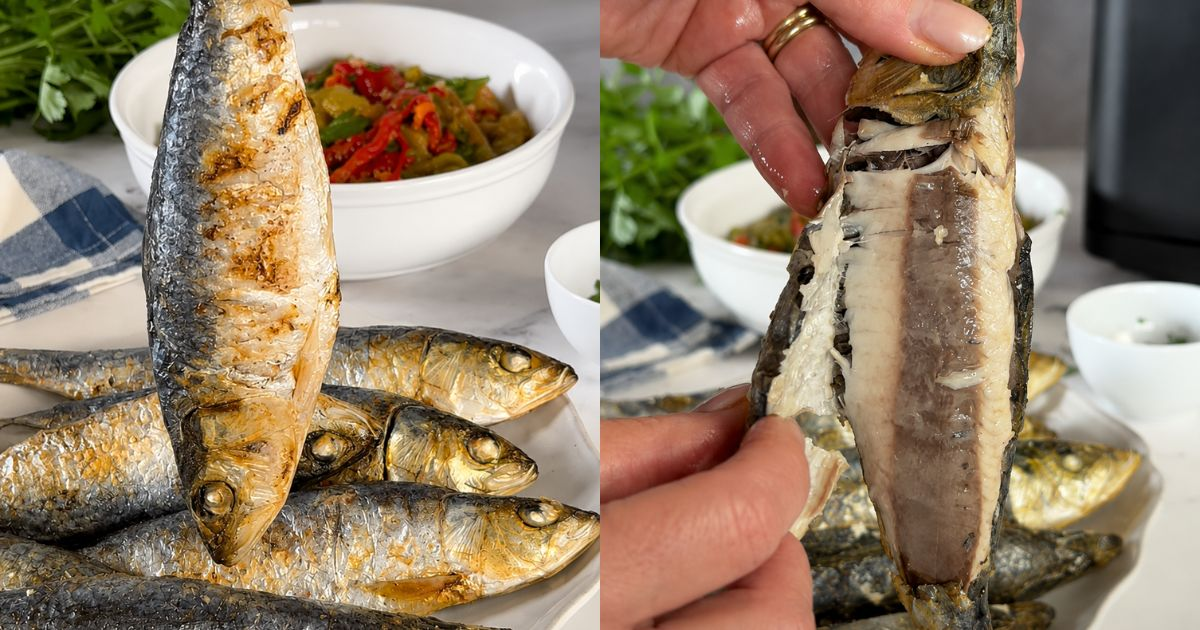 Assar sardinha na air fryer nunca foi tão fácil! Veja como fazer uma pele crocante