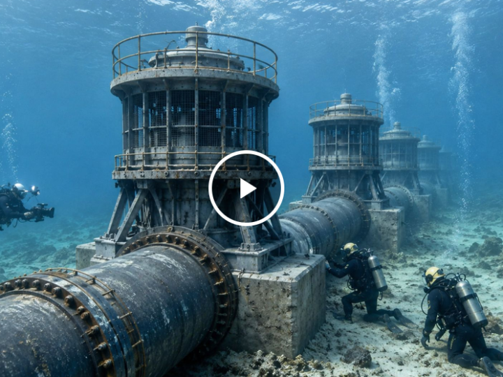 Chile instala um inmisario submarino de 1.025 metros com 5 torres de captação no Pacífico para transformar água do mar em 86,4 milhões de litros por dia contra a seca