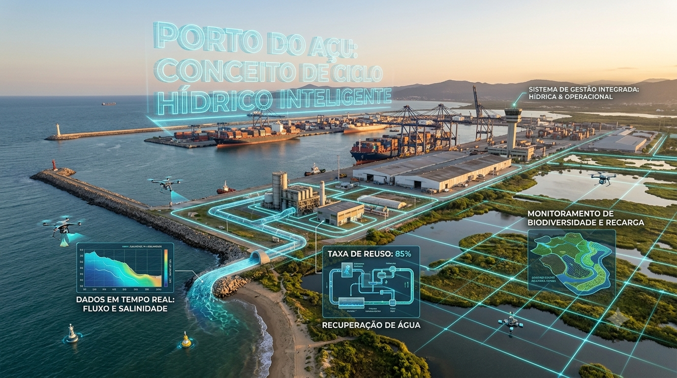 Sustentabilidade: Porto do Açu devolve 55% mais água do que capta e mira autossuficiência até 2030
