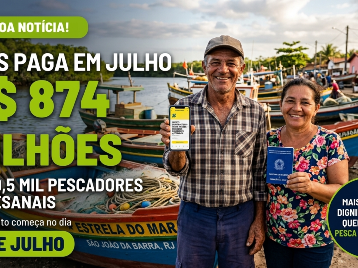 INSS inicia pagamento histórico de R$ 874,5 milhões para 149,5 mil pescadores artesanais em julho