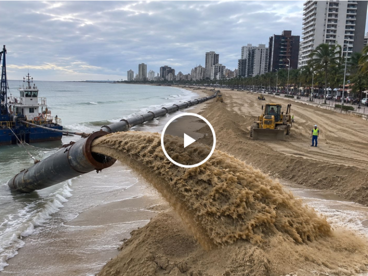 Cidade brasileria puxou areia do fundo do mar, engordou 2 km da Beira-Mar e criou um novo aterro de 80 metros em uma das orlas mais famosas do Brasil