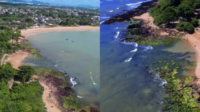 Praia secreta com águas azuis é descoberta em cidade do ES e encanta turistas