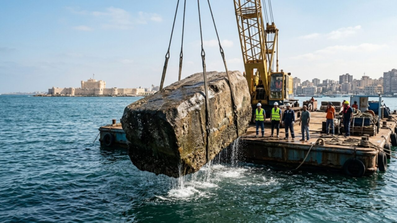 Após mais de 1.600 anos de história, os arqueólogos trazem à superfície blocos de 80 toneladas de uma das Sete Maravilhas do mundo antigo