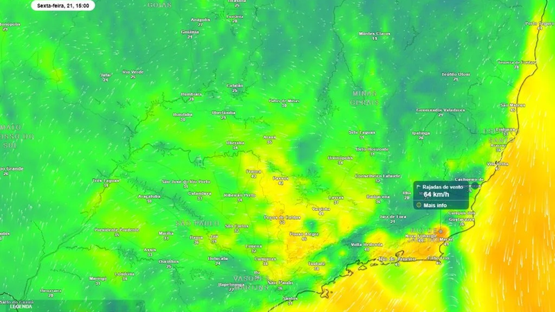 Ciclone e frente fria mantêm alertas de vendavais para o Sul e o Sudeste; confira o alerta