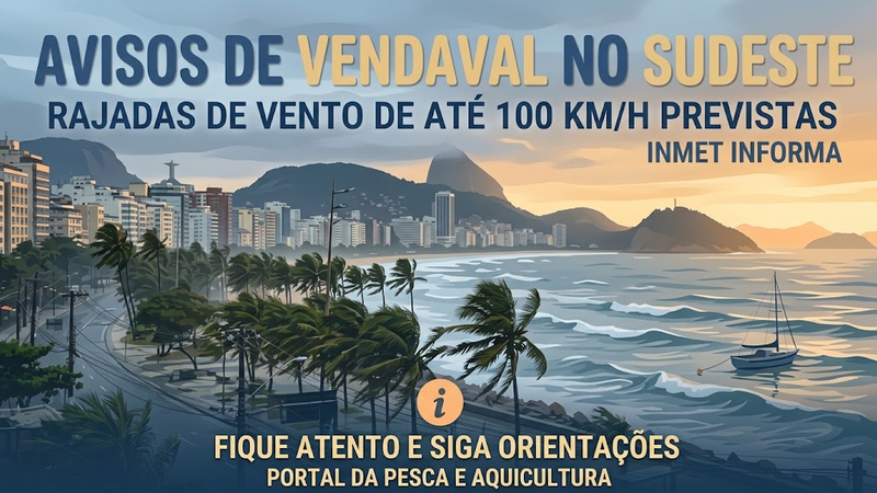 Inmet amplia avisos de vendaval e prevê rajadas de até 100 km/h no Sudeste