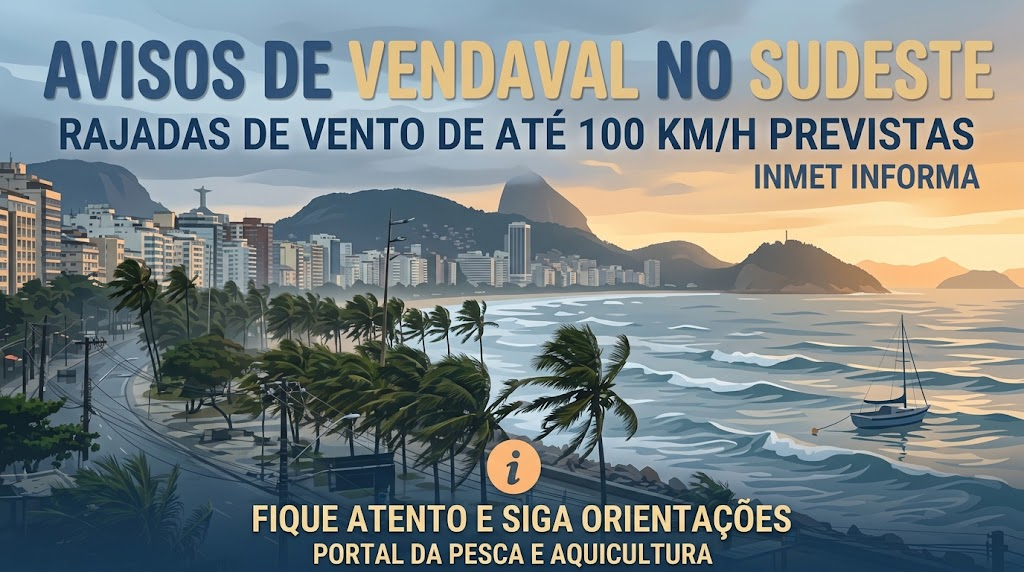 Inmet amplia avisos de vendaval e prevê rajadas de até 100 km/h no Sudeste