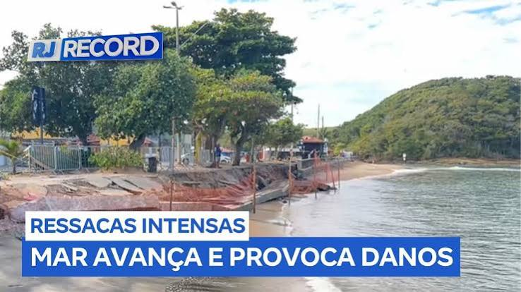 Avanço do mar e erosão mudam cenário na Praia da Boca da Barra em Rio das Ostras