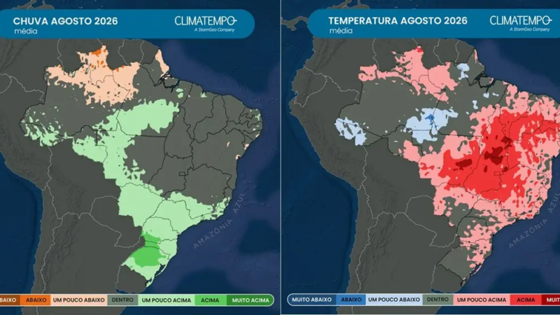Clima no Brasil em agosto de 2026