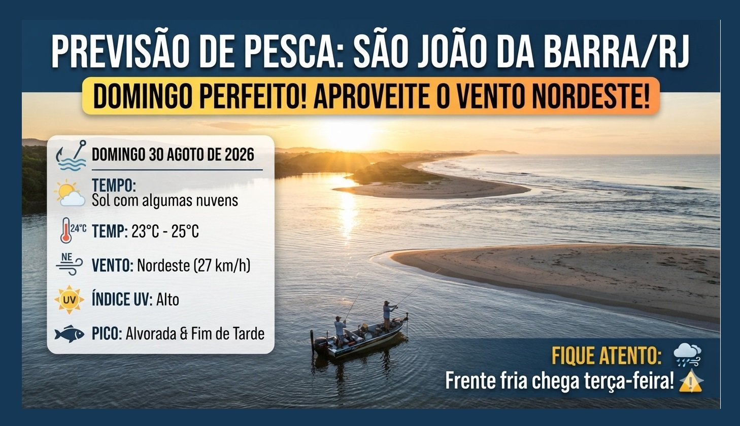Clima favorável e vento Nordeste prometem domingo de fartura para a pesca em São João da Barra