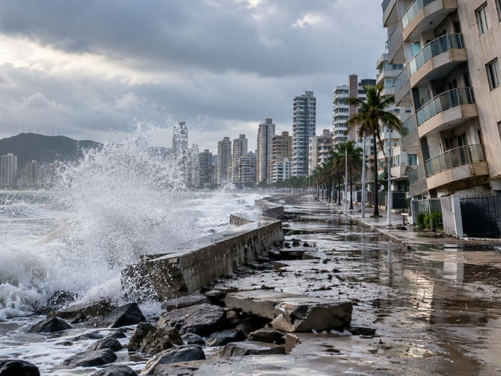 Santos capta R$ 200 mi do BNDES contra alagamentos e articula fundo para prédios tortos