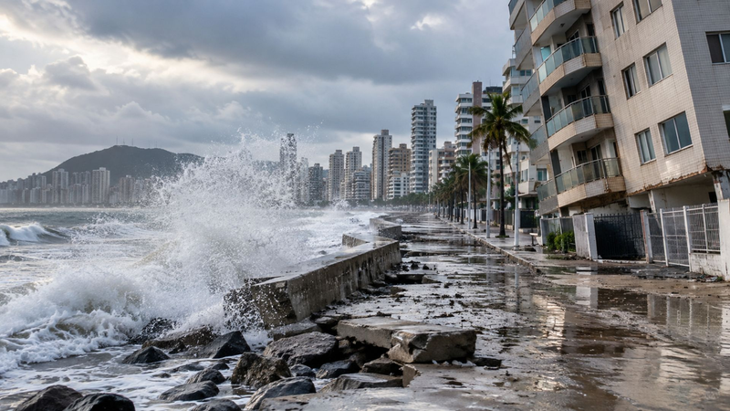 Santos capta R$ 200 mi do BNDES contra alagamentos e articula fundo para prédios tortos