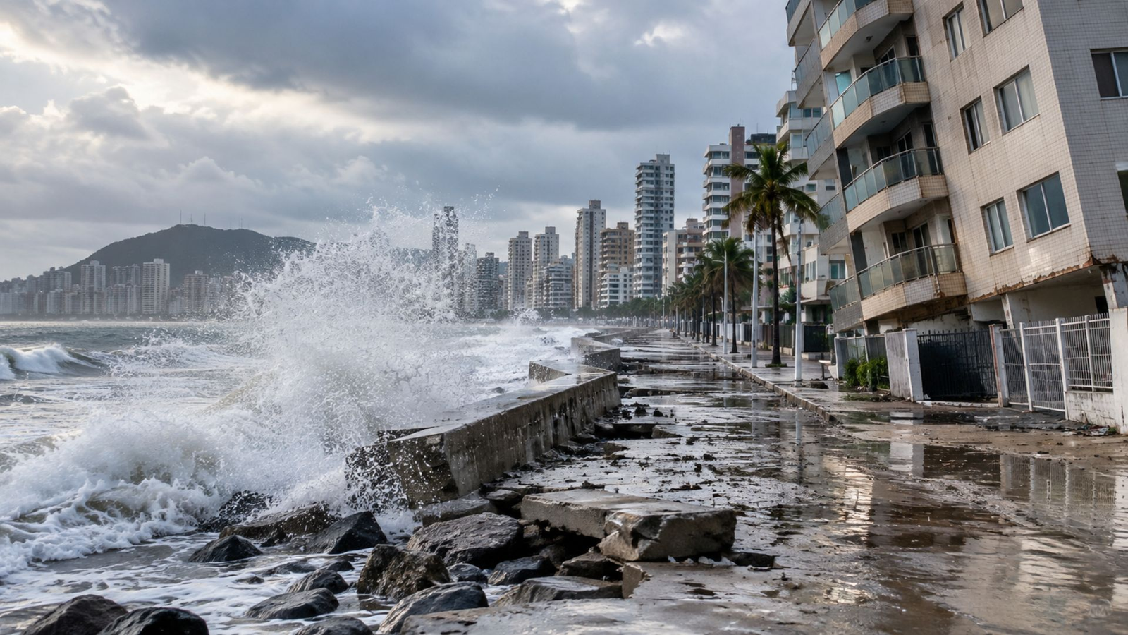 Santos capta R$ 200 mi do BNDES contra alagamentos e articula fundo para prédios tortos