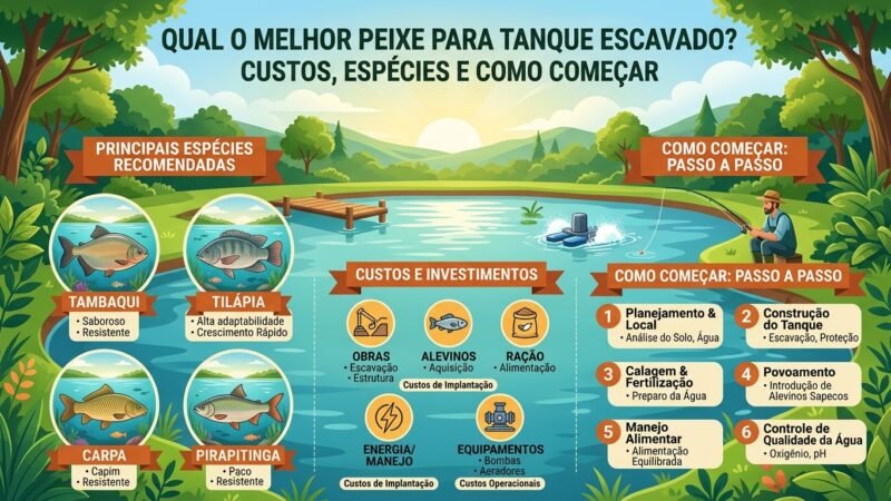 Qual o Melhor Peixe para Tanque Escavado? Custos, Espécies e Como Começar