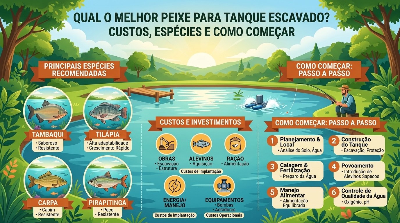 Qual o Melhor Peixe para Tanque Escavado? Custos, Espécies e Como Começar