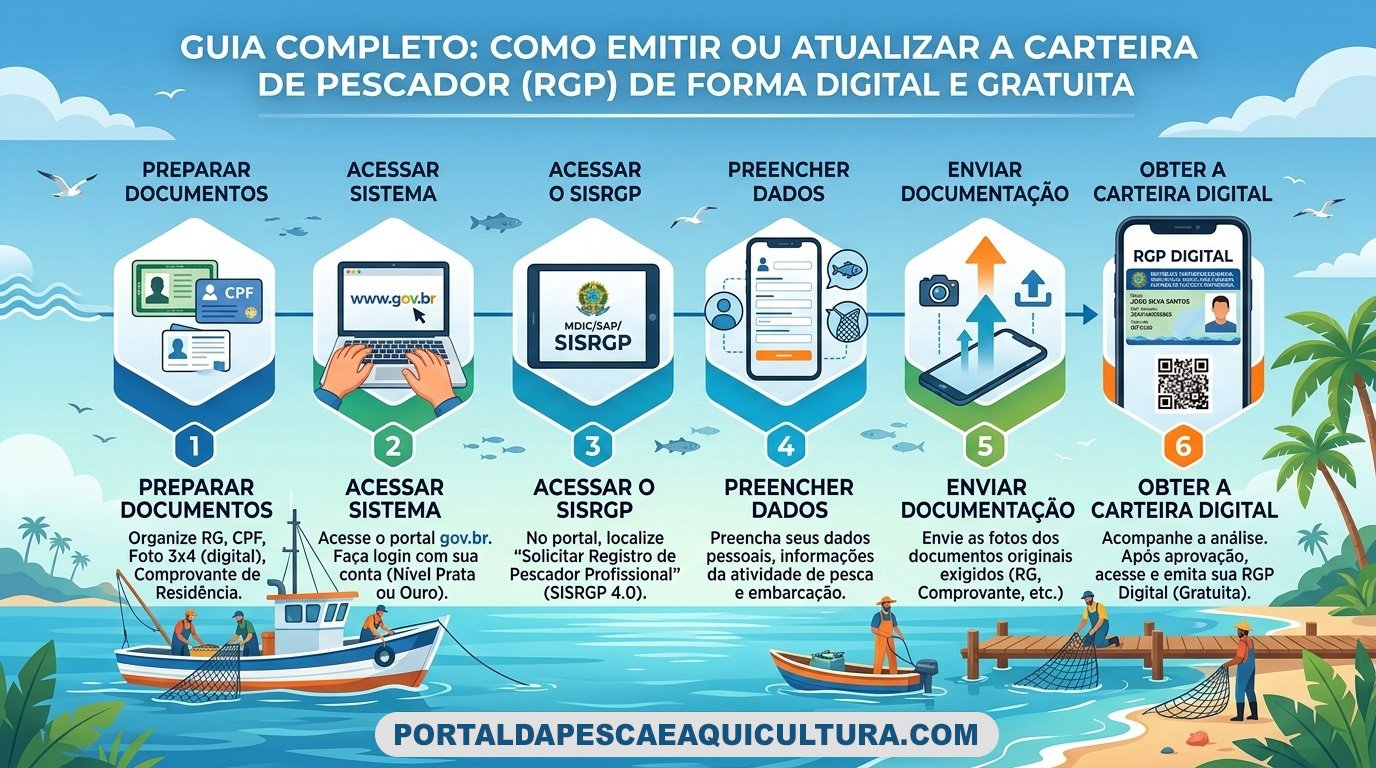 Guia Completo: Como emitir ou atualizar a Carteira de Pescador (RGP) de forma digital e gratuita